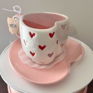 Heart Shaped Teacup & Saucer Gift Set